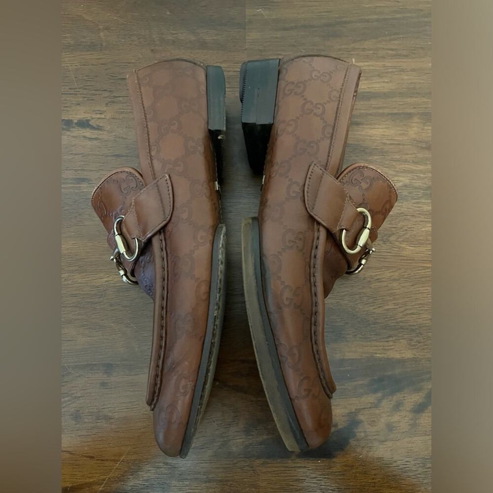 Gucci Brown Horse-bit loafer Signature Guccisima brown embossed GG leather - Picture 9 of 16